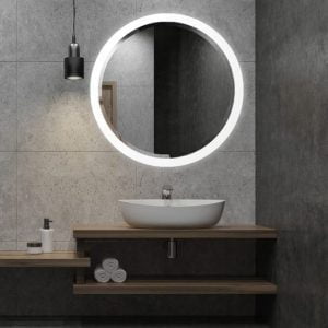 Gương bồn rửa mặt có led và khử mờ hiện đại 16 Kích thước gương soi được thiết kế trong mức độ vừa phải