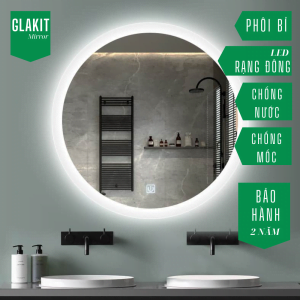 Gương Led tròn đường kính 60 cm -Tràn Viền, cảm ứng - Phôi Bỉ, Led Rạng Đông - Chính Hãng