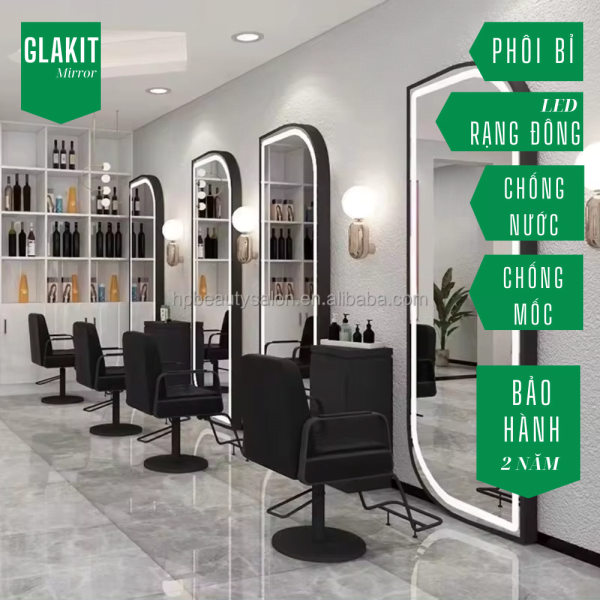 Gương salon cắt tóc có khung đẹp