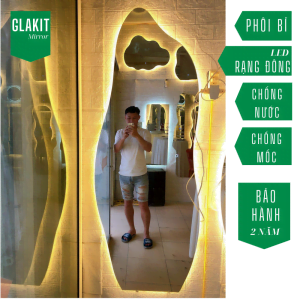 Gương đèn led toàn thân hình hạt đậu