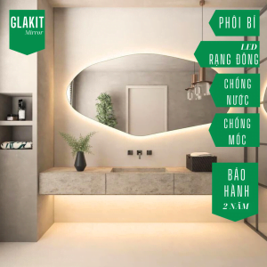 Gương Bàn Trang Điểm - Mẫu Decor Ngang Đẹp 8 Gương bàn phấn đẹp có led cảm ứng