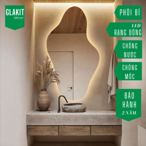 Gương lắp đèn decor có công tắc cảm biến
