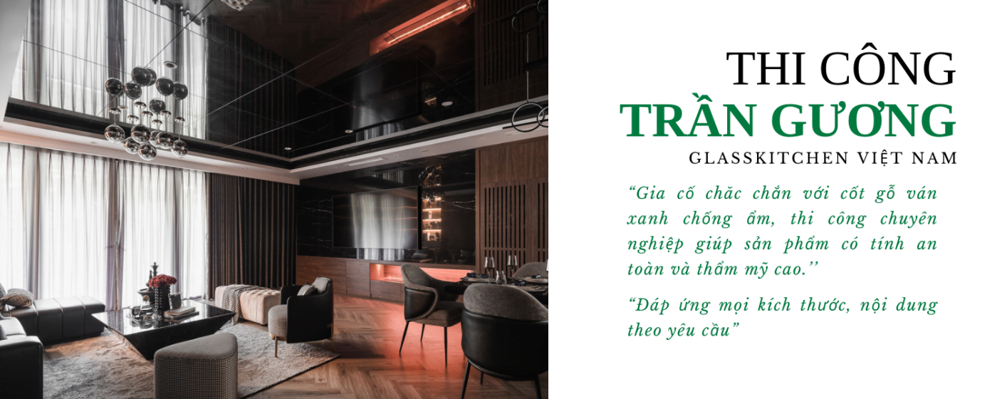 Thi công trần gương