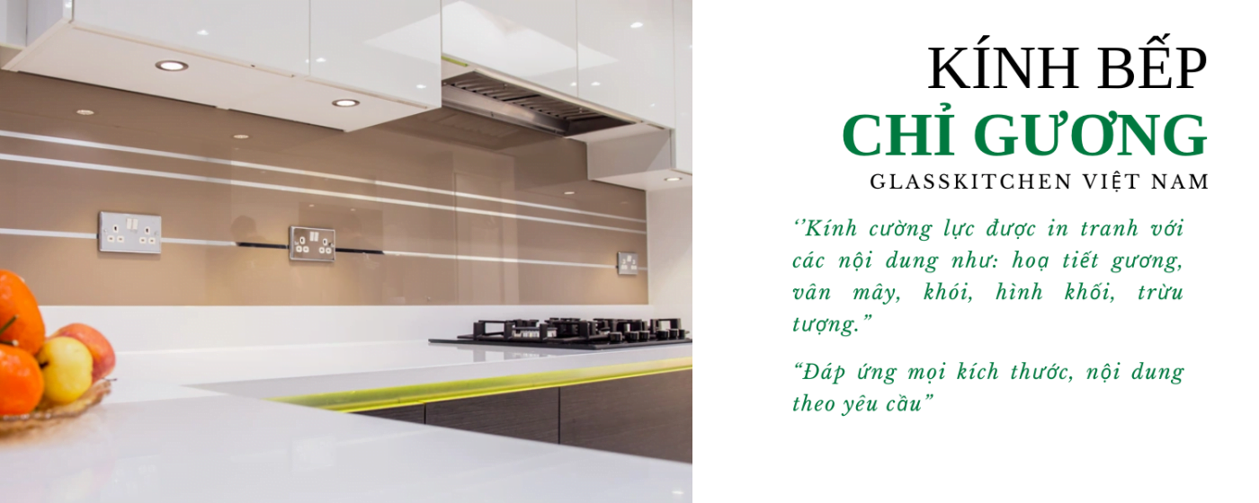 kính chỉ gương ốp tường bếp