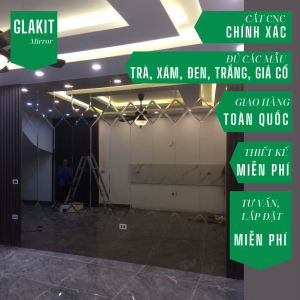 Gương ghép quả trám màu trà