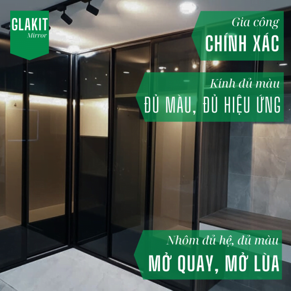 Cánh kính tủ áo mở lùa