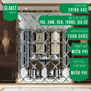 Gương ghép quả trám khung inox