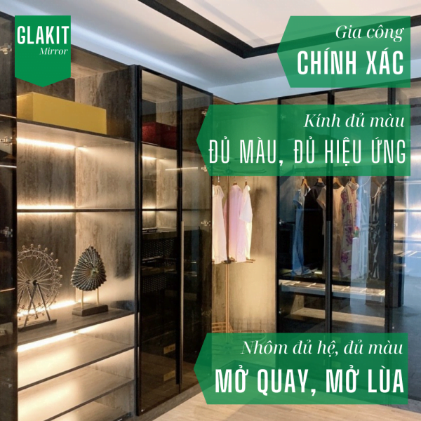 Tủ áo cánh nhôm kính