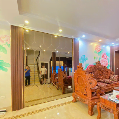 Khung gỗ cho gương ghép quả trám