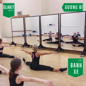 Gương tập nhảy - Có bánh xe 2 Gương tập múa cho phòng múa thuận tiện di chuyển