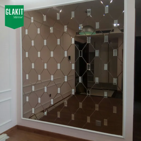 Gương trà làm gương ghép trang trí