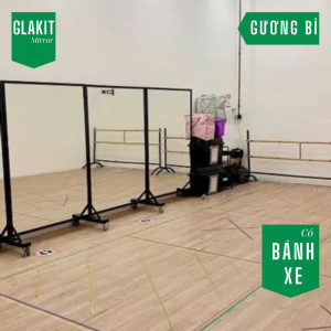 Gương tập nhảy - Có bánh xe 8 xếp gọn gương tập nhảy sau mỗi buổi tập