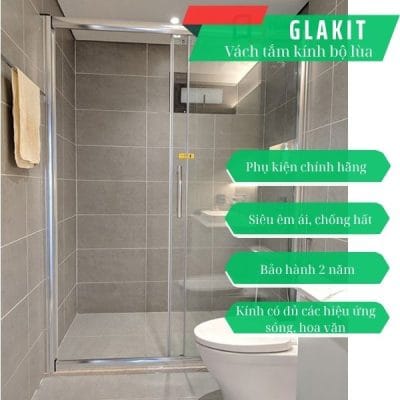 Vách kính nhà tắm không cửa 15 vách kính cửa lùa nhà tắm
