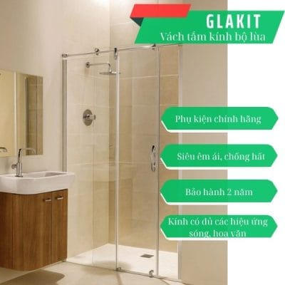 Vách kính nhà tắm cửa lùa 10 cửa mở lùa vách kính nhà tắm