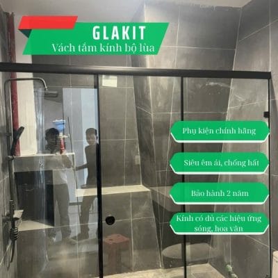 Vách kính nhà tắm cửa lùa 5 Vách kính nhà tắm cửa lùa
