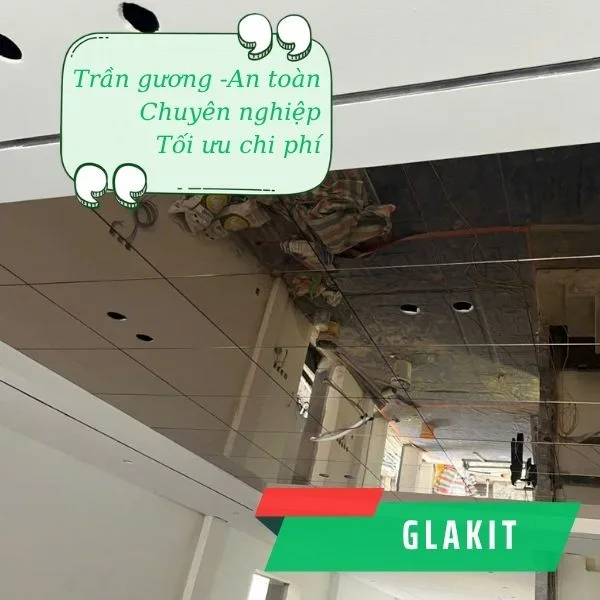 Thi công trần gương an toàn, chuyên nghiệp